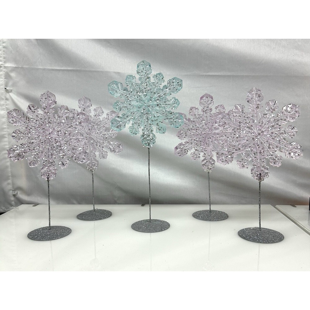 Decorative snowflakes with plastic and rhinestones party,Christmas NY Set of 5 - Picture 5 of 11